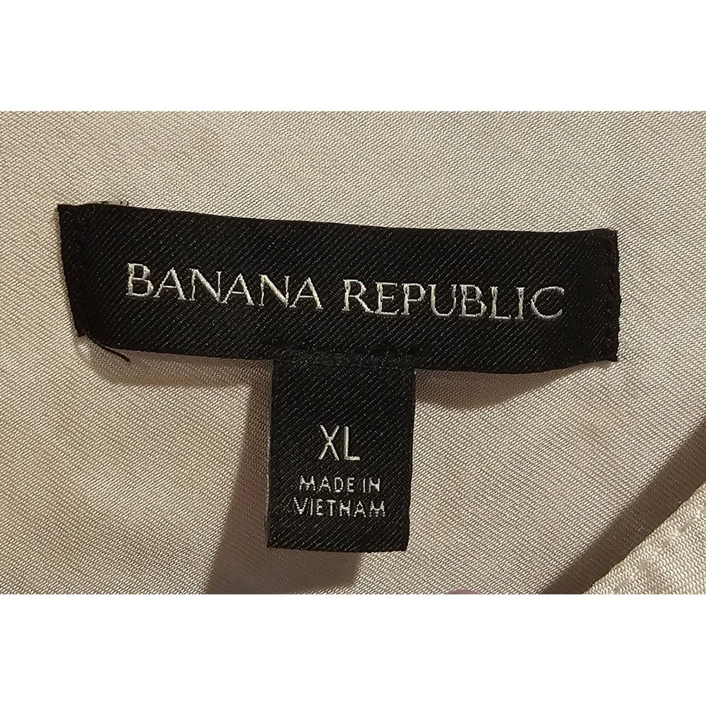 Banana Republic Cream Utility Mini Dress Long Sleeve Belted Viscose XL Cottage‎